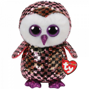 BB Flippables CHECKS - pink-black owl 24 cm