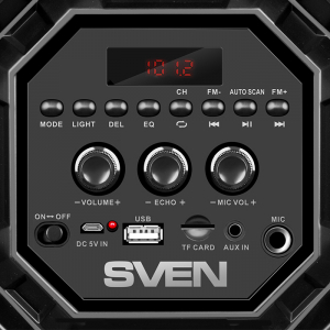 Speakers SVEN "PS-550" 36w, Black, Bluetooth, microSD, FM, AUX, USB, power:2000mA, USB, DC5V