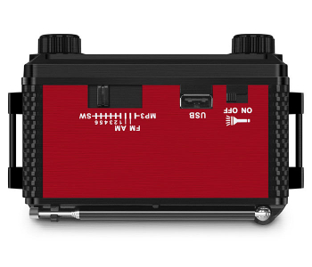 Speakers SVEN Tuner "SRP-355"  Black/Red, 3w, FM, USB, SD/microSD, flashlight