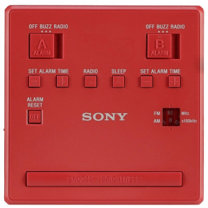 SONY ICF-C1T, Red, Clock Radio with dual alarm, AM/FM