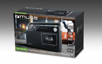 MUSE  M-152 RC, Cassette Recorder, Tuner FM, Black