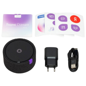 Yandex station mini YNDX-0020 Black with clock