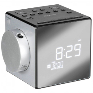 SONY ICF-C1PJ, Gray, Clock Radio with Time Projector, AM/FM