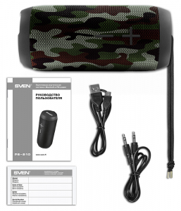 Speakers SVEN "PS-210" 12w(2*6), Camouflage, Bluetooth, TWS, IPx6,microSD,FM,AUX, USB, Mic,1500mA