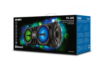 Speakers SVEN "PS-485" 28w, Black, Bluetooth, microSD, FM, AUX, USB, power:2000mA, USB, DC5V