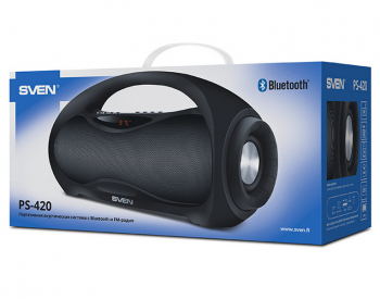 Speakers SVEN "PS-420" 12w, Black, Bluetooth, microSD, FM, AUX, USB, power:1800mA, USB, DC5V