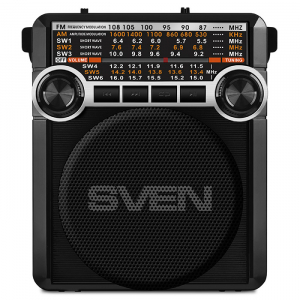 Speakers SVEN Tuner "SRP-355"  Black, 3w, FM, USB, SD/microSD, flashlight