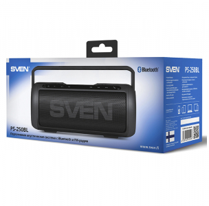 Speakers SVEN "PS-250BL" 10w, Black, Bluetooth, microSD, FM, AUX, Mic, power: 2200mA, USB, DC 5V