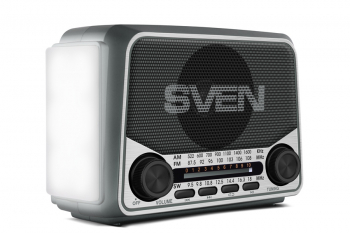 Speakers SVEN Tuner "SRP-525", Grey, 3W, FM/AM/SW, USB, microSD, flashlight, battery