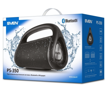 Speakers SVEN "PS-350" 30w(2*15), Bluetooth, IPx5, microSD, FM, AUX, USB, Mic, 1800mA x 2pcs