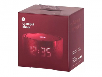 Yandex station mini YNDX-00020R  Red with clock.