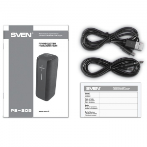 Speakers SVEN "PS-205" Black 12W, Waterproof (IPx6), TWS, Bluetooth, FM, USB, microSD, 1500mA*h