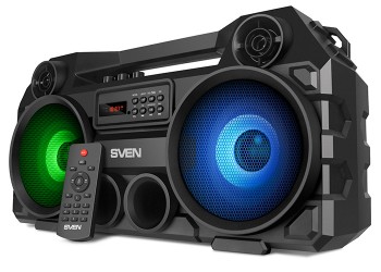 Speakers SVEN "PS-580" 36w, Black, Bluetooth, FM, USB, microSD, LED-display, RC, 2x2000mA*h