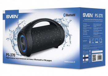 Speakers SVEN "PS-370" 40W, Waterproof (IPx5), TWS, Bluetooth, FM, USB, microSD, 2x3600mA*h