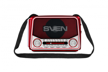 Speakers SVEN Tuner "SRP-525", Red, 3W, FM/AM/SW, USB, microSD, flashlight, battery