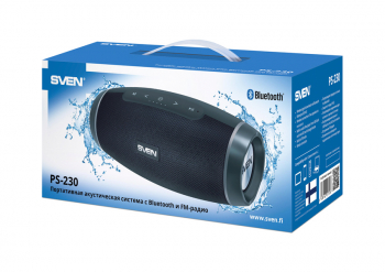 Speakers SVEN "PS-230" 12w(2*6), Black, Bluetooth, TWS, IPx5, microSD, FM, AUX, USB, Mic, 1500mA