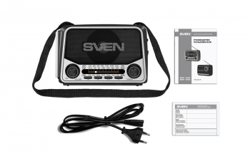 Speakers SVEN Tuner "SRP-525", Grey, 3W, FM/AM/SW, USB, microSD, flashlight, battery