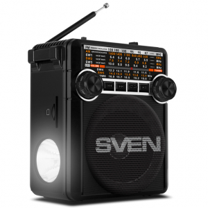 Speakers SVEN Tuner "SRP-355"  Black, 3w, FM, USB, SD/microSD, flashlight