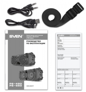 Speakers SVEN "PS-550" 36w, Black, Bluetooth, microSD, FM, AUX, USB, power:2000mA, USB, DC5V