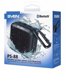 Speakers SVEN "PS- 88" 10w, TWS, IPx7, Black, Bluetooth, microSD, AUX, Mic, 1500mA