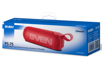 Speakers SVEN "PS- 75" Red, Bluetooth, FM, USB, microSD, 6w, Li-ion 1200mAh, Mic, DC 5 V