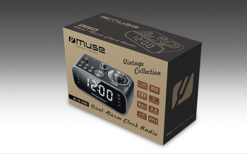 MUSE M-18 CRB, Tuner FM, Clocks, Black