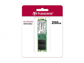 .M.2 SATA SSD  250GB Transcend "TS250GMTS825S" [80mm, R/W:500/330MB/s, 40K/75K IOPS, 90 TBW, 3DTLC]