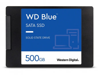 2.5" SATA SSD  500GB  WD Blue  (WDS500G2B0A) [R/W:560/530MB/s, 95/84K IOPS, 3D-NAND TLC BiCS3]