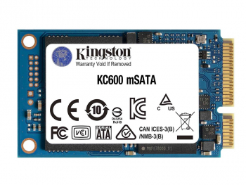 .mSATA SSD  512GB Kingston KC600 [R/W:550/500MB/s, 90K/80K IOPS, 300TBW, 1M MTBF, 3DTLC]