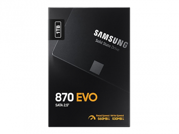 2.5" SATA SSD 1.0TB Samsung  870 EVO "MZ-77E1T0B" [R/W:560/530MB/s, 98K IOPS, MGX, V-NAND 3bit MLC]