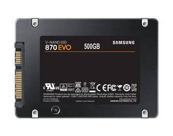 2.5" SATA SSD  500GB Samsung 870 EVO "MZ-77E500B" [R/W:560/530MB/s, 98K IOPS, MGX, V-NAND 3bit MLC]