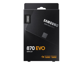 2.5" SATA SSD  500GB Samsung 870 EVO "MZ-77E500B" [R/W:560/530MB/s, 98K IOPS, MGX, V-NAND 3bit MLC]