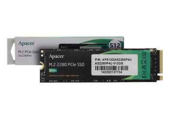 .M.2 NVMe SSD    512GB Apacer AS2280P4U [PCIe 3.0 x4, R/W:3500/2300MB/s, 400/600K IOPS, 350TB,3DTLC]