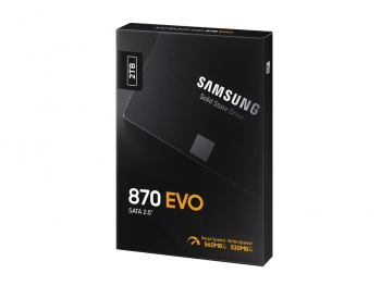 2.5" SATA SSD 2.0TB Samsung  870 EVO "MZ-77E2T0B" [R/W:560/530MB/s, 98K IOPS, MGX, V-NAND 3bit MLC]