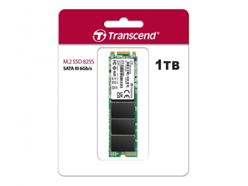 .M.2 SATA SSD 1.0TB  Transcend  "TS1TMTS825S" [80mm, R/W:550/500MB/s, 55K/72K IOPS, 360 TBW, 3DTLC]