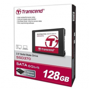 2.5" SATA SSD   128GB Transcend "SSD370" [R/W:560/460MB/s, 70/40K IOPS, SM2246EN, NAND MLC]