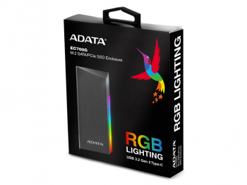 ..M.2  NVMe/SATA  SSD  Enclosure ADATA XPG EC700G USB3.1 Type-C/A, RGB, Slim Durable Aluminum