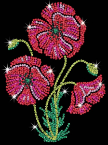 SEQUIN ART PURPLE - POPPIES