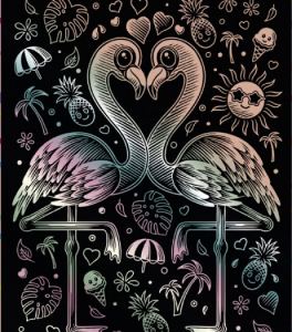 SEQUIN ARTFOIL - HOLOGRAPHIC FLAMINGO