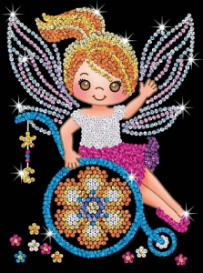 SEQUIN ART RED - WHEELCHAIR FAIRY