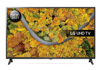 43" LED TV LG 43UP75006LF, Black (3840x2160 UHD, SMART TV, DVB-T2/C/S2)