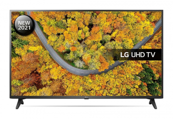 55" LED TV LG 55UP75006LF, Black (3840x2160 UHD, SMART TV, DVB-T2/C/S2)