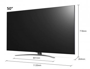 50" LED TV LG 50NANO816PA, Black (3840x2160 UHD, SMART TV, DVB-T/T2/C/S2)