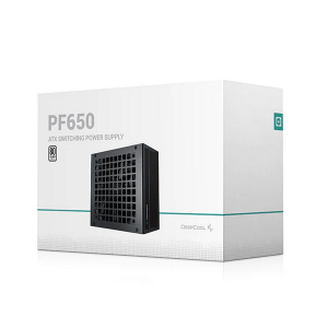 Power Supply ATX 650W Deepcool PF650, 80+, Active PFC,  Black Flat Cables, 120 mm silent fan