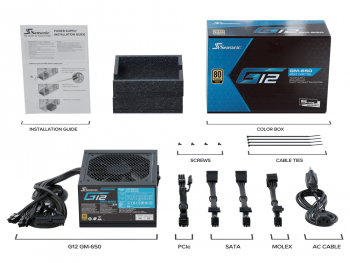  Power Supply ATX 650W Seasonic G12 GM-650 80+ Gold, 120mm fan, LLC, Semi-modular, S2FC 