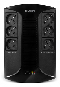 UPS SVEN  UP-L1000E, 1000VA/510W, Line Interactive, AVR, LED, 6 x Shuko sockets