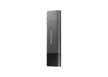  64GB USB3.1/Type-C Flash Drive Samsung Duo Plus "MUF-64DB/APC", Black-Grey, DUO Case (R:200MB/s)