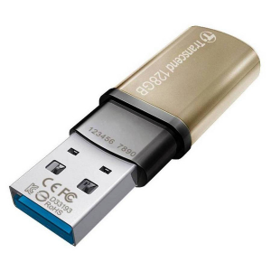 128GB  USB3.1 Flash Drive Transcend "JetFlash 820", Gold, Metal Case, Luxury Design (R/W:90/50MB/s)