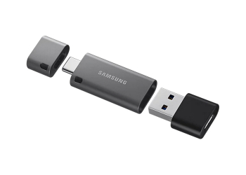 256GB USB3.1/Type-C Flash Drive Samsung Duo Plus "MUF-256DB/APC", Black-Grey, DUO Case (R:200MB/s)