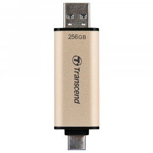  256GB USB3.1/Type-C Flash Drive  Transcend "JetFlash 930C", Gold, Classic Cap,OTG (R/W:420/400MB/s)